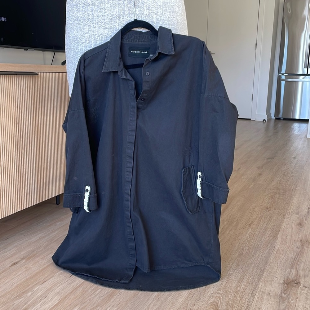 Black Oversized Button Up Smock “Good Vibes Only” - image 2